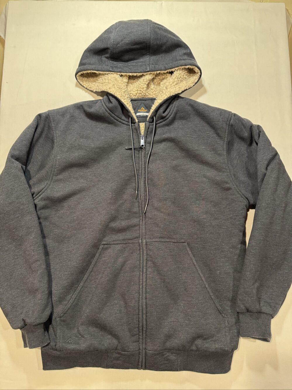 Men's Ridgecut Toughwear Heavyweight Sherpa Lined Full Zip Hoodie – Charcoal Gra